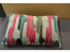 Pair of Teal and Pink Velvet Bolster Cushions 2 Scatter Cushion Set