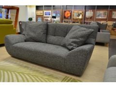 Bronx Modern Three Seater Sofa in Charcoal Grey Fabric Prototype Settee