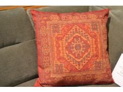 Aztec Scatter Cushions Set of 2 in Red Orange Fabric with Fibre Fillings