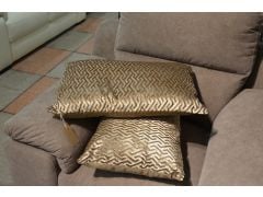 Gold Geometric Bolster Cushions Set of 2 Scatter Cushions with Fibre Fillings in Metallic