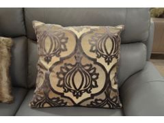 Damask Pattern Scatter Cushions in Taupe and Bronze Set of 2 with Fibre Fillings
