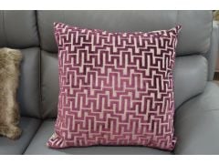 Purple Lattice Scatter Cushions in Cut Velvet Set of 2 with Fibre Fillings