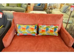 Pair of Multicolour Geometric Bolster Cushions - Set of 2 Bright and Vivid Colourful Cushions