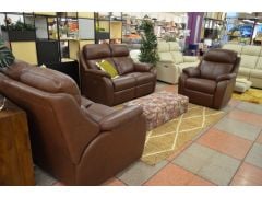 discount G Plan Kingsbury sofas brown leather suite ex display sofa outlet shop Chorley