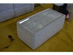 glass top fabric coffee table ex display furniture outlet Clitheroe
