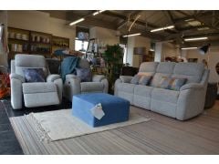Kingsbury 3 Seater Sofa and Two Power Recliner Armchairs Fabric Three Piece Suite