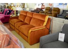 Hale Extra Large 4 Seater Sofa in Orange and Yellow Velvet