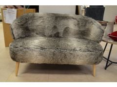 Petal Small Sofa in Faux Fur Wolf Effect Cosy Winter Settee