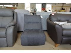 Linton Swivel Armless Chair in Grey Fabric