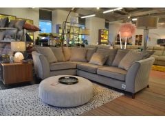 Shimmer Velvet Corner Sofa in Grey with Scatter Cushions Famous UK Brand