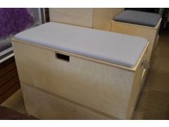 Grey Upholstered Storage Box - Bench Storage Seating