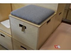 Grey Small Upholstered Storage Box - Storage Seating