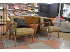 Relax Campaign Armchair in Vintage Tan Leather and Canvas