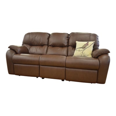 A Mistral leather three seater sofa
