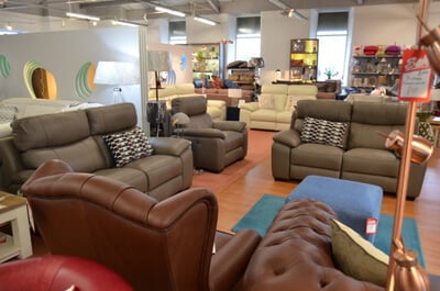 Italian leather sofas and recliners on sale in store