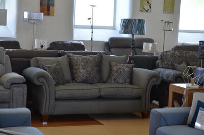 A David Gundry designer sofa on sale at 50% off in Worthington Brougham Furniture near Manchester